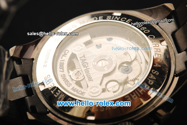 Tag Heuer Carrera Automatic Movement PVD Case with Black Dial and PVD Strap - Click Image to Close